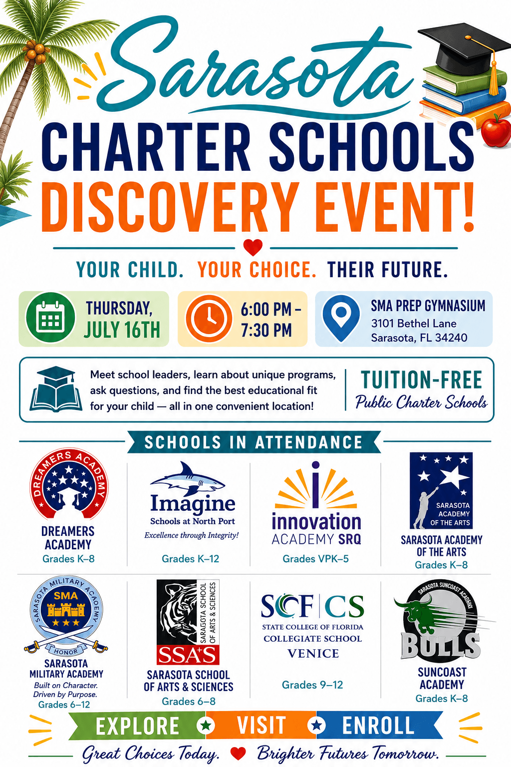 Sarasota Charter Schools Discovery Event flyer