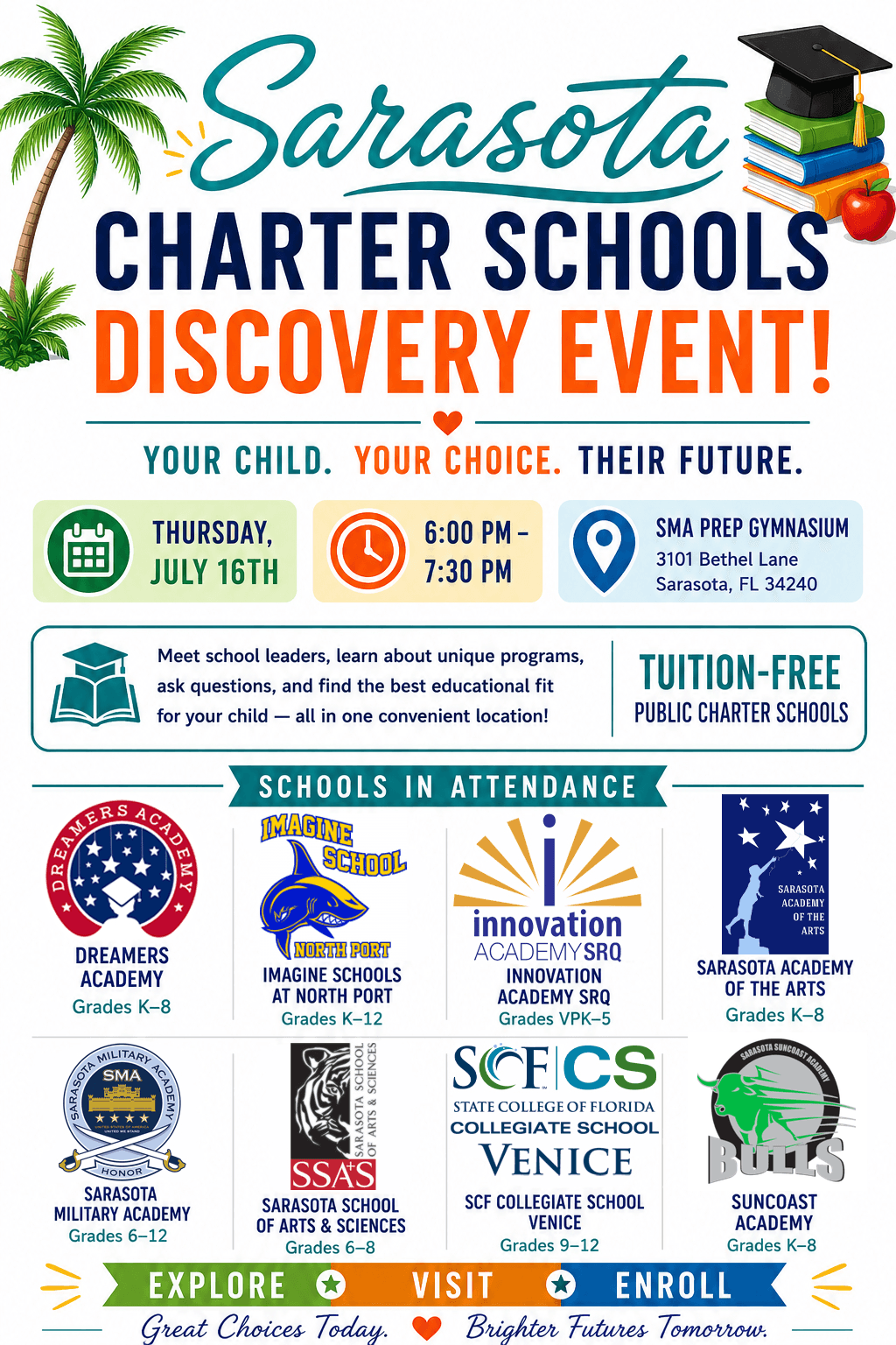 Sarasota Charter Schools Discovery Event flyer